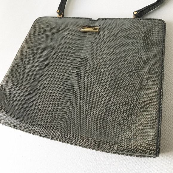 GRIMALDI Lizard skin gray BAG leather vintage Saks Fifth Avenue - Picture 8 of 8
